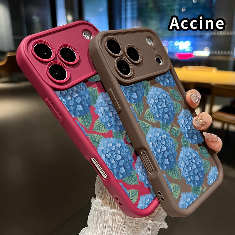 Blue Hydrangea Dream Pattern TPU Phone Case for iPhone 17 Pro Max 16 15 14 Plus 13 12 Mini 11 XR X XS Air E Shockproof Non Slip Military-Grade Protection Silicone Cover Smartphone Casing