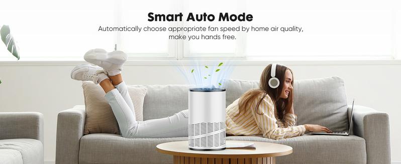 【Clearance】Bliss Furni Air Purifier for Home Bedroom, True HEPA Filter with Air Quality Monitor, 360°Air Outlet Portable , 25dB Sleep Mode  360°Air Outlet 25dB Sleep Mode