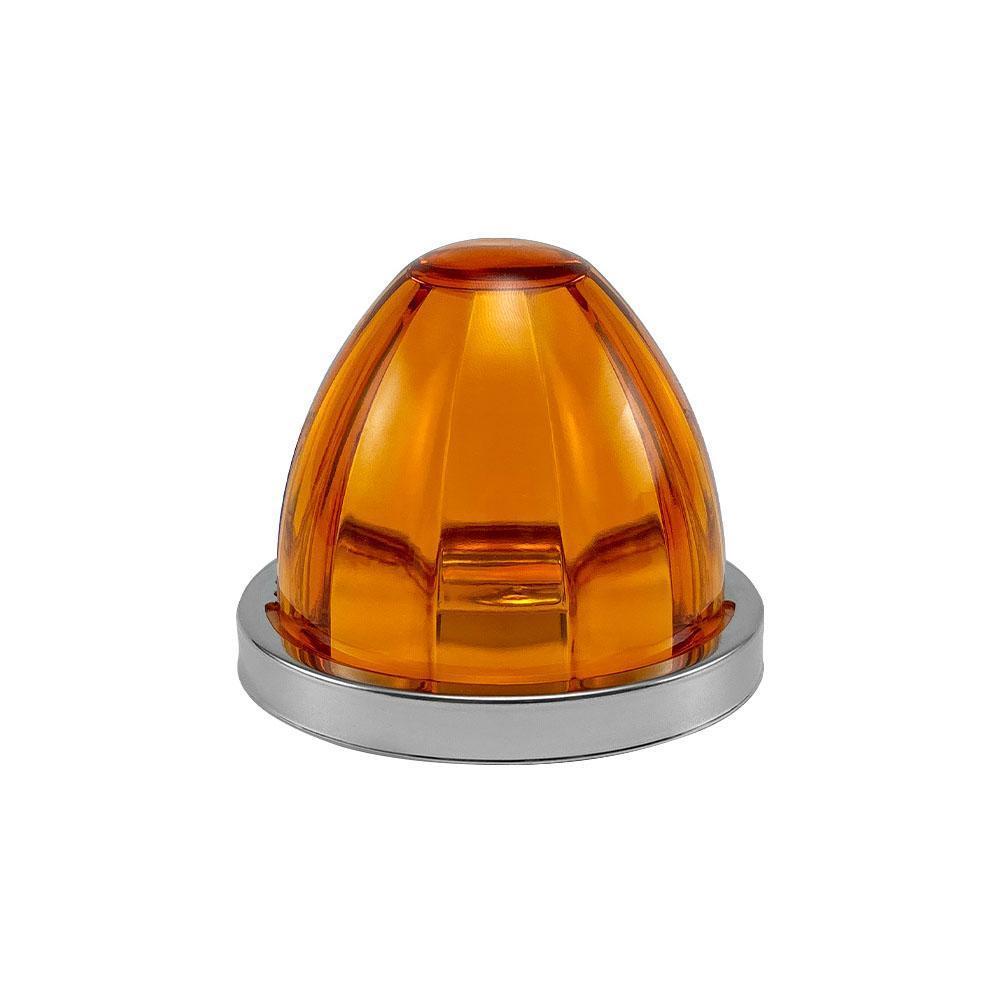 5Pcs Amber Watermelon LED Strobe+Constant Marker Lights Dual Function Watermelon-Shaped Side Marker Clearance Tail Top Cap Roof
