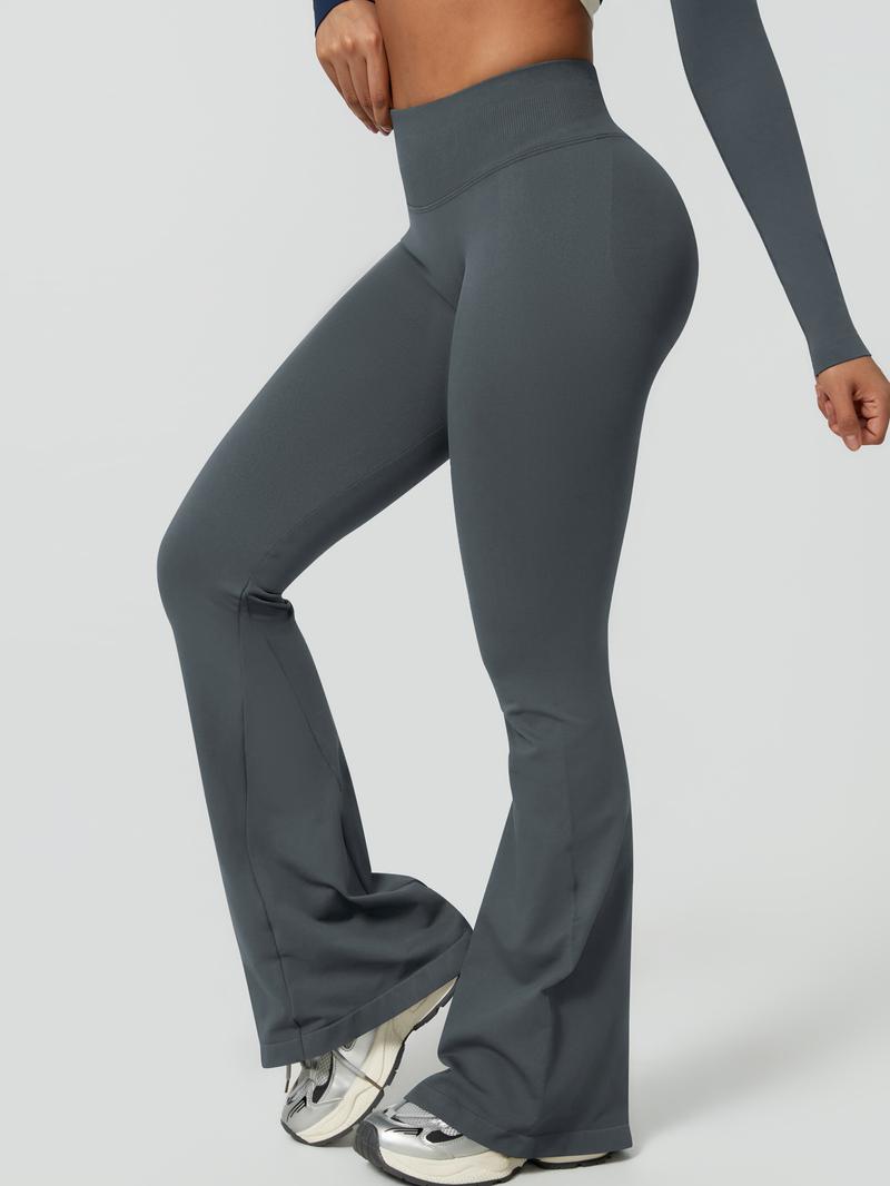 Women's High Waist Wide Leg Yoga Pants, Fitness Pants, Soft Comfortable Sportswear for Gym Running Cycling Hiking Golf Tennis, All Seasons Fitted Plain