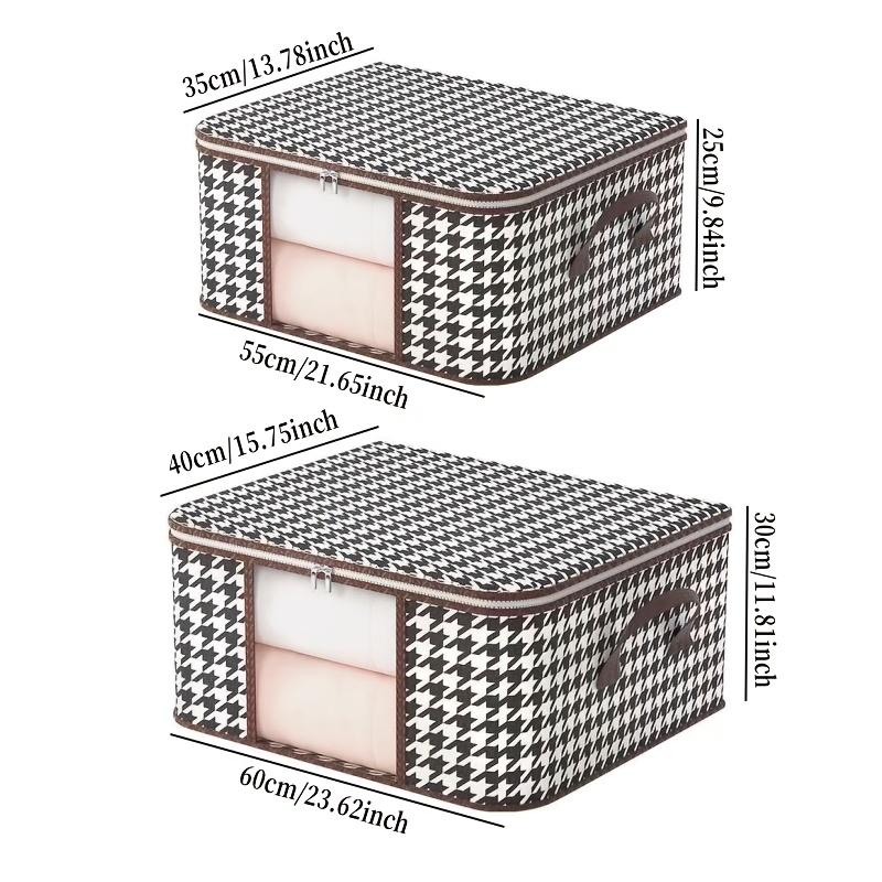 3-Piece Quilt Storage Bags, Foldable Clothes Organizer with Transparent Window, Zipper and Handle, Ideal for Dorms and Bedrooms