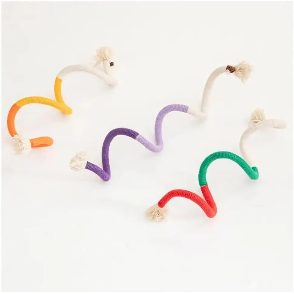 3-Pack Cat Chew Rope Toys, 25.6-Inch Soft Cotton Interactive Teething Toys with Gall Fruits for Indoor Kittens & Cats