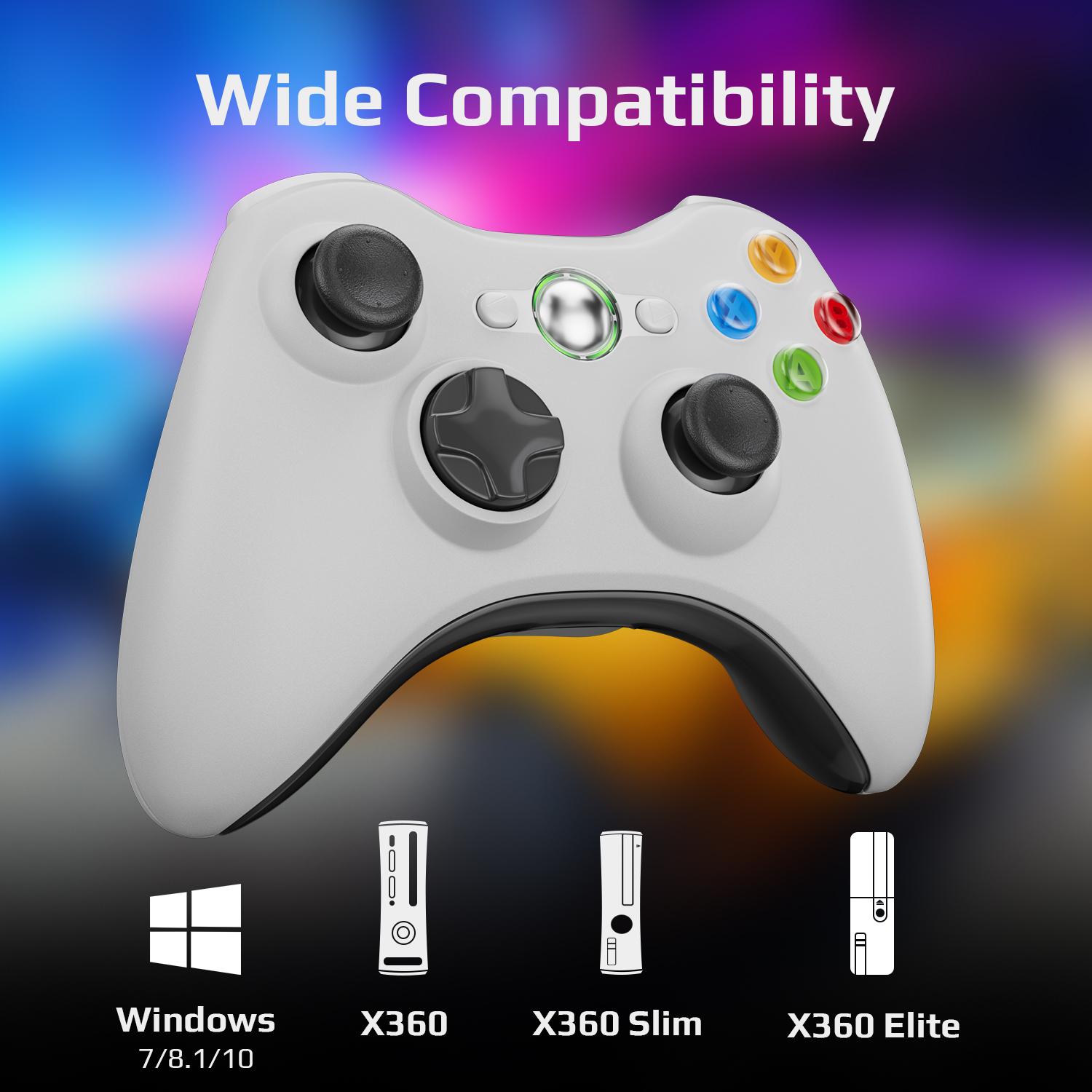 Wireless Game Controller For Xbox 360/PC Windows, 5.9ft Cord, USB connection, Enhanced chip, Upgraded Joystick, Double Vibration, Gamepad, B