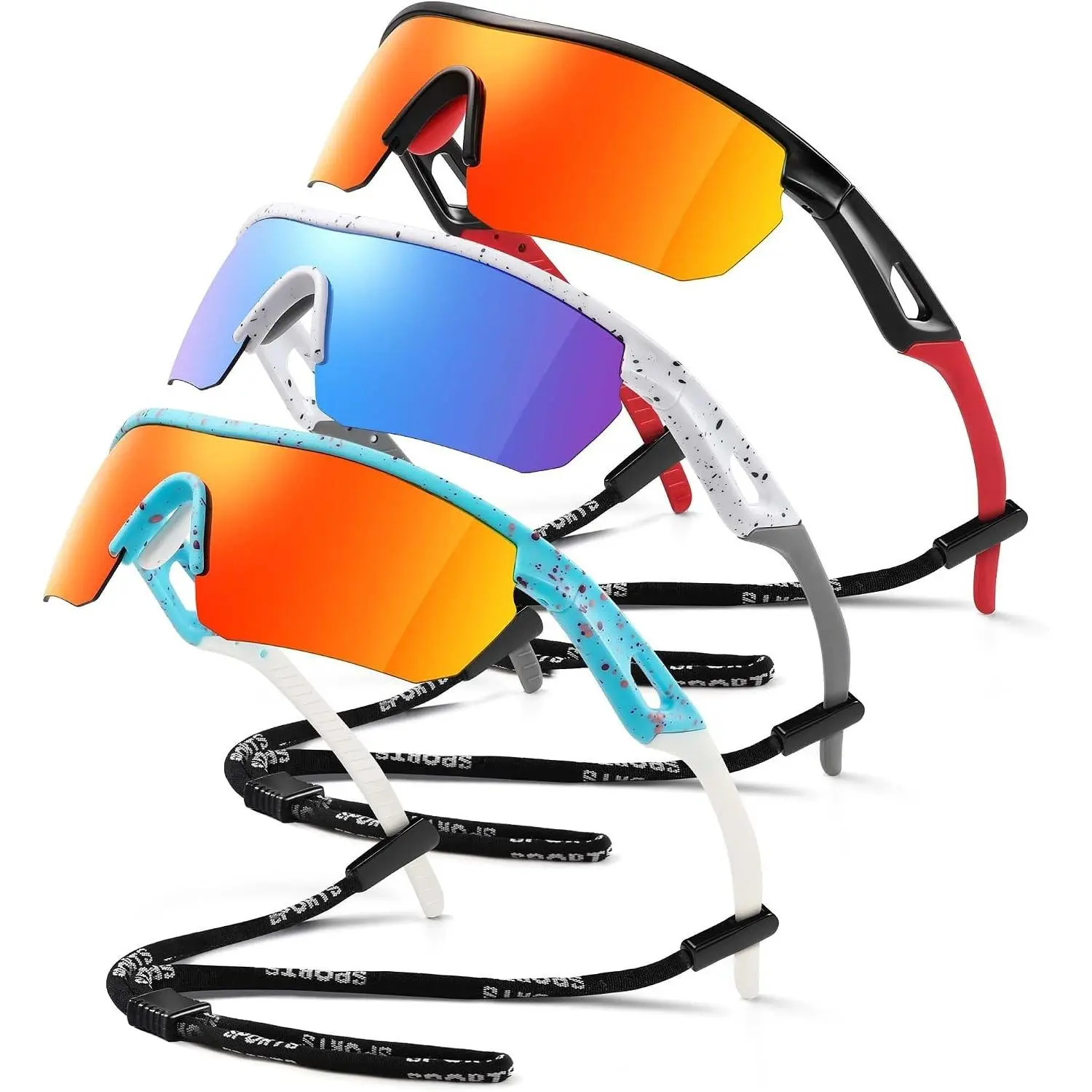 Kids Polarized Sunglasses Baseball Glasses for Boys Girls 3-12, Lightweight UV Protection Sports Goggles for Softball Cycling Running, Travel Beach Essentials, Youth Sport Accessories GiftsGift