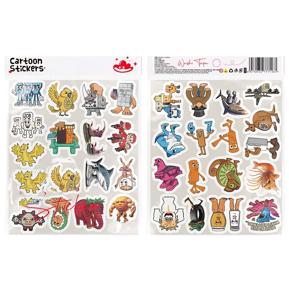 Funny Creative Abstract Stickers, 5 Packs X 100pcs Each, Total 500pcs Weird Brainstorming Stickers, Humorous Design Decals