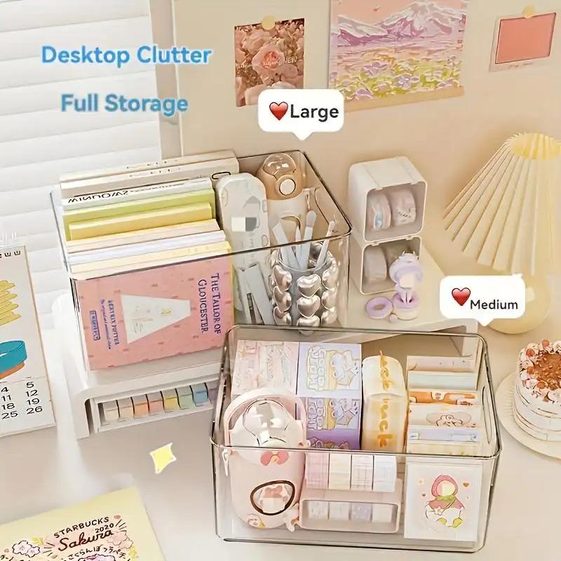 3 Pack Acrylic Drawer Organizer Clear Stackable Storage Box Kitchen Home Storage for Snacks Cosmetics Sundries Multi Purpose Container for Kitchen Bathroom Bedroom Living Room Office Christmas Halloween Gift Organization