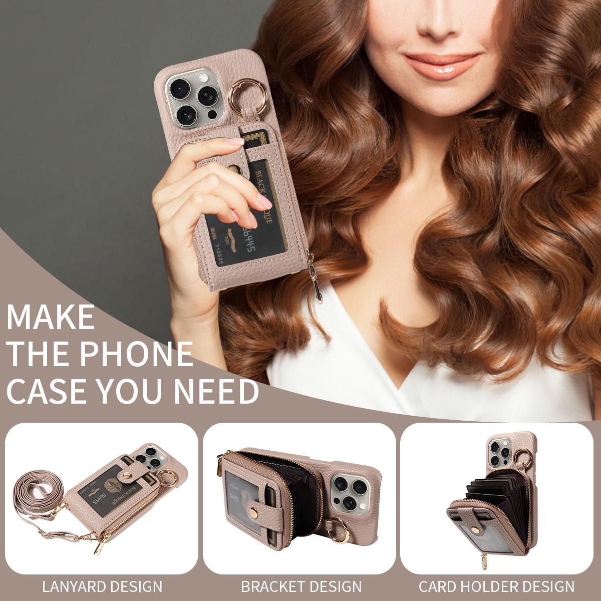 iPhone 17 Pro Max Case, Multi-Function Wallet Design, Secure Zipper Closure, Durable Protection Cover, Compatible with Multiple Models