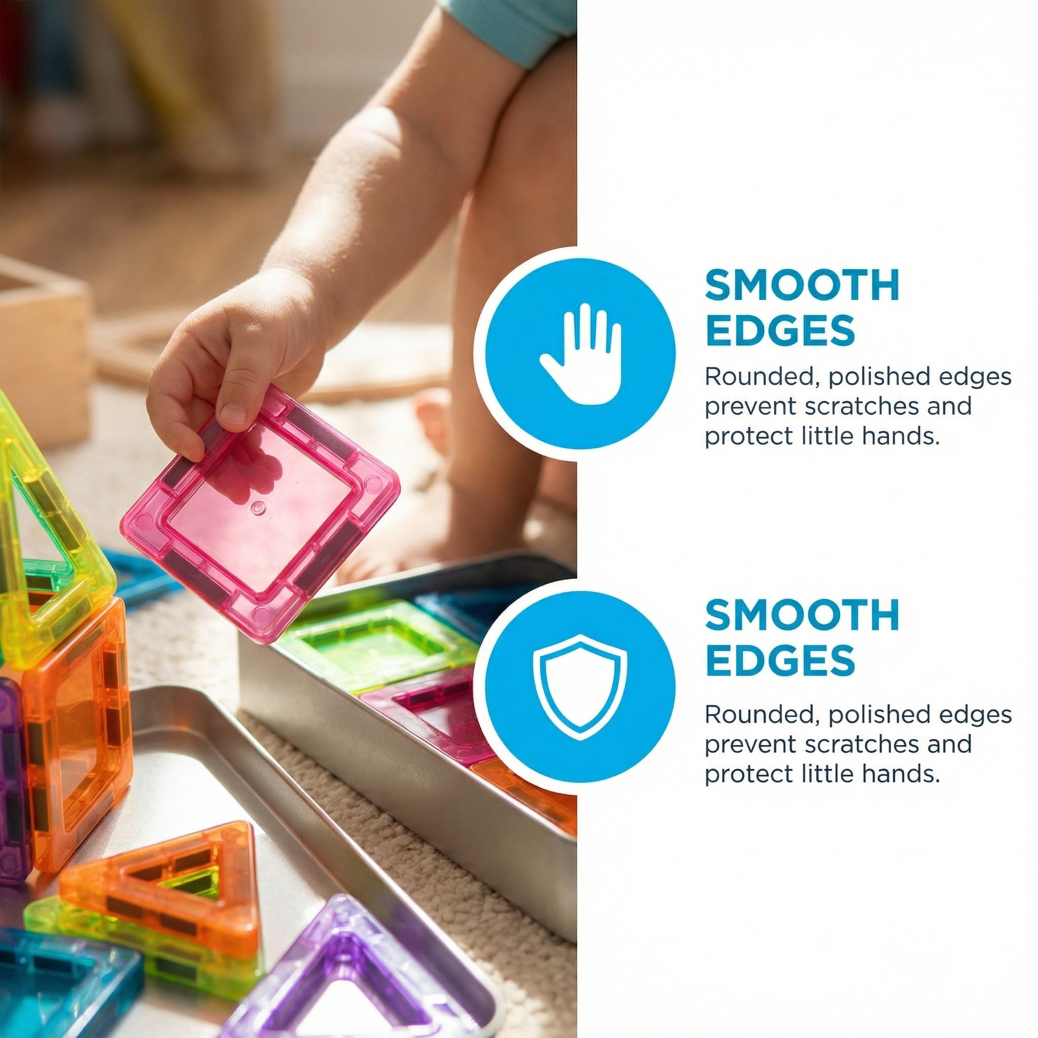 2027 Mini Magnetic Building Blocks, 42 Pieces - Montessori Education Magnetic Travel Building Set, with Iron Storage Box, Airplane-Shaped Toy, Suitable as a Birthday Gift for Boys and Girls, and an Essential for Outdoor Camping Trips