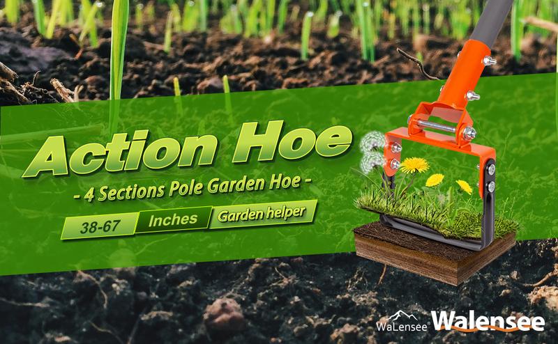 Walensee Garden Hoe for Weeding Action Hoe and Stirrup Hoe for Flower Bed, Adjustable Hula-Hoe, Scuffle Loop Hoe for Gardening Weeder Cultivator