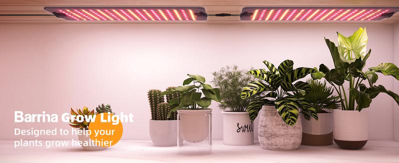 Barrina Ultra-Thin Grow Lights for Indoor Plants, 40W (4 x 10W) Full Spectrum, with 3/6/12H Auto On/Off Timer, 3 Spectrum Modes, 7 Dimmable Levels, 4 Packs