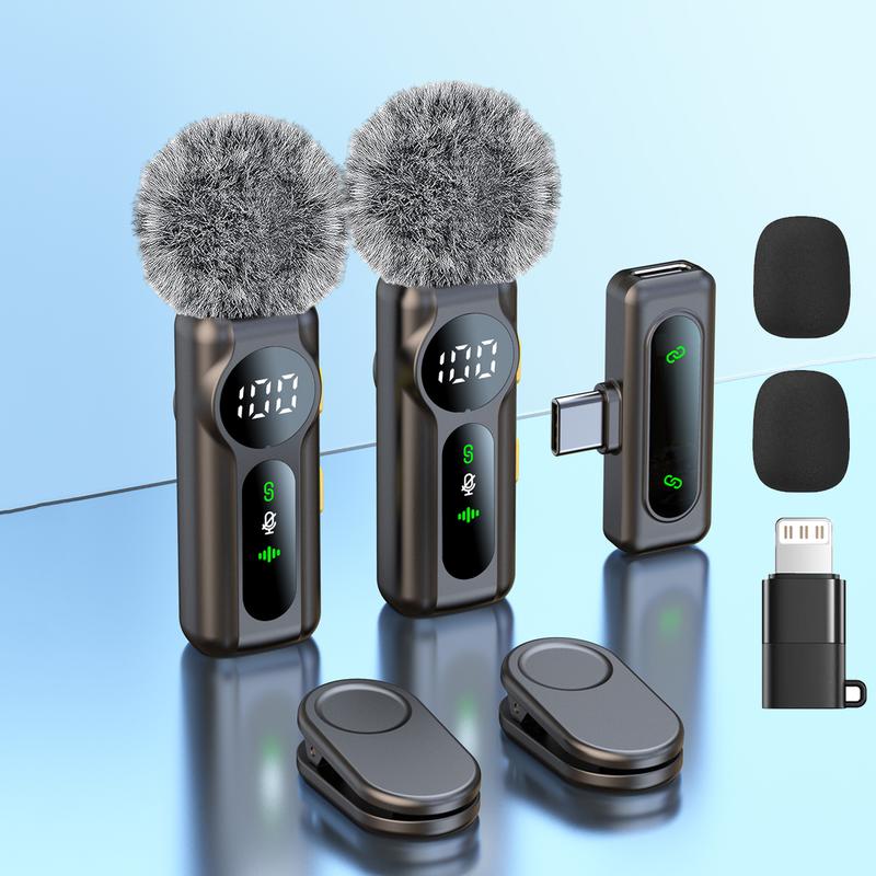 Mini Pro Wireless Lapel Mic for iPhone, iPad, Android, Intelligent Noise Cancellation, Long Battery Life, Ideal for Vlogging, Teaching, Wireless Lavalier Mics