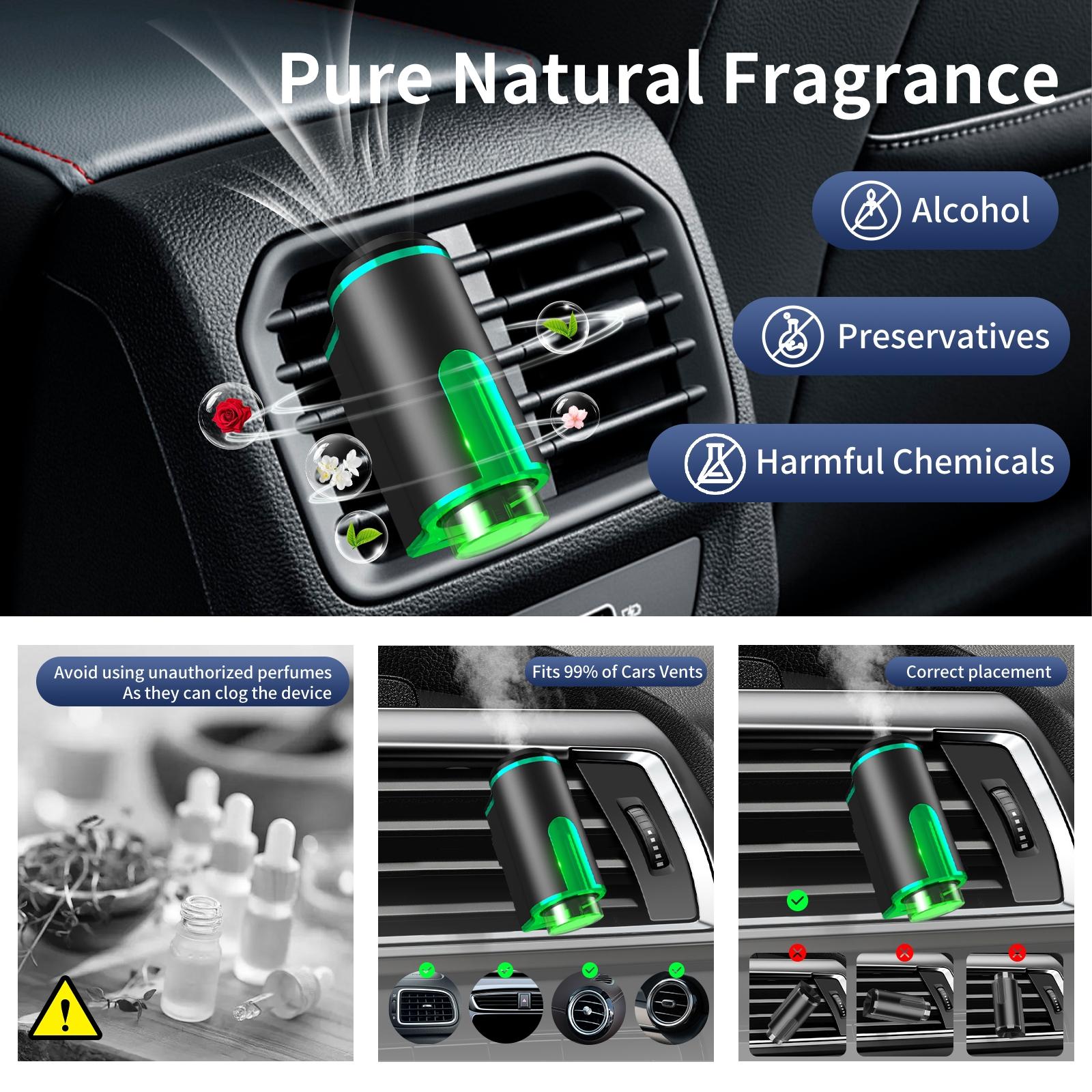 Car Diffuser Humidifier USB Aromatherapy Essential Oil Air Freshener, Mini Portable Cold Mist Diffuser for Car Home Office Bedroom