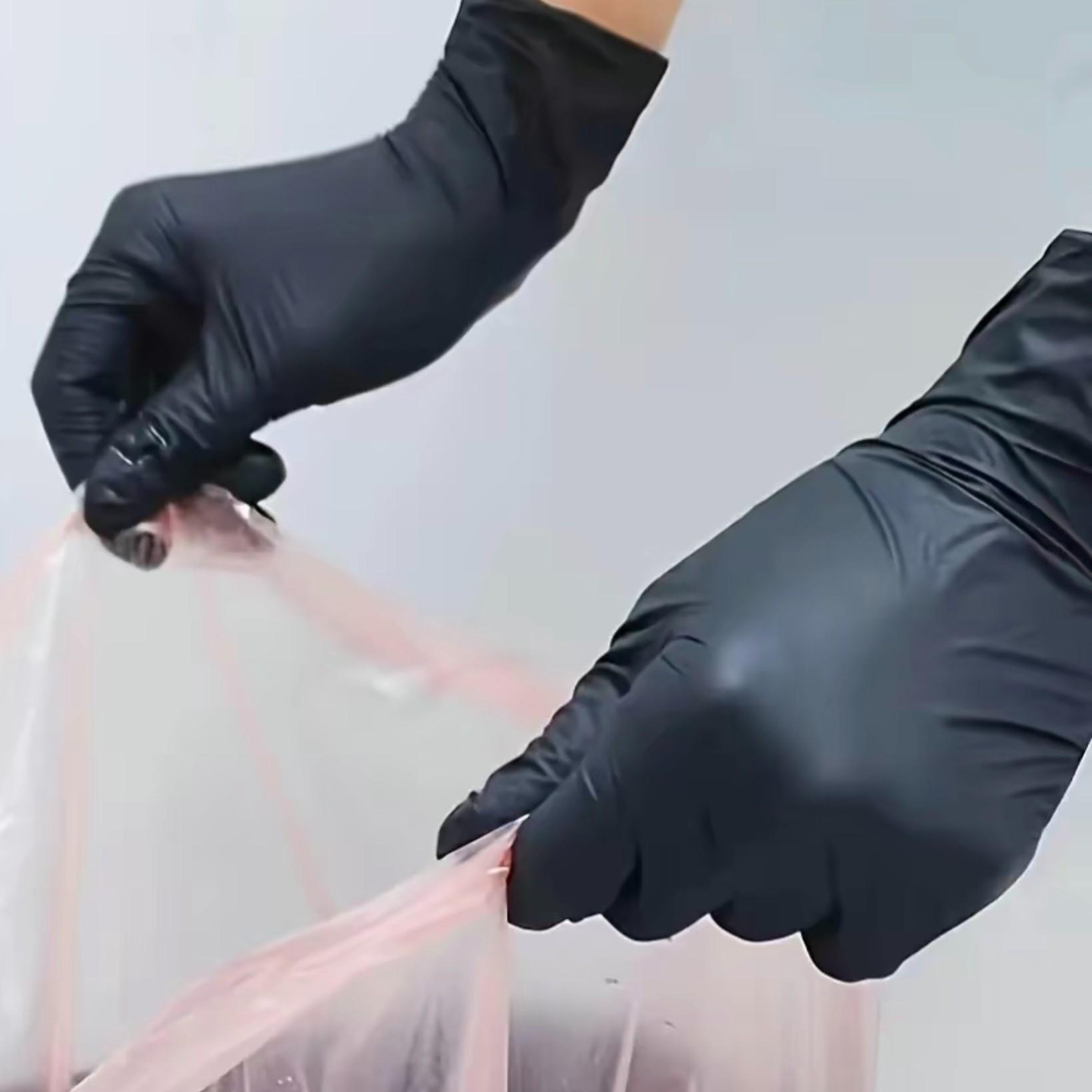 10/20/30/50/100 pairs of black polyvinyl chloride disposable gloves, non-latex material, suitable for household cleaning, kitchen use and other occasions, bathroom cleaning, kitchen cleaning gloves, for washing dishes, household kitchen cleaning gloves