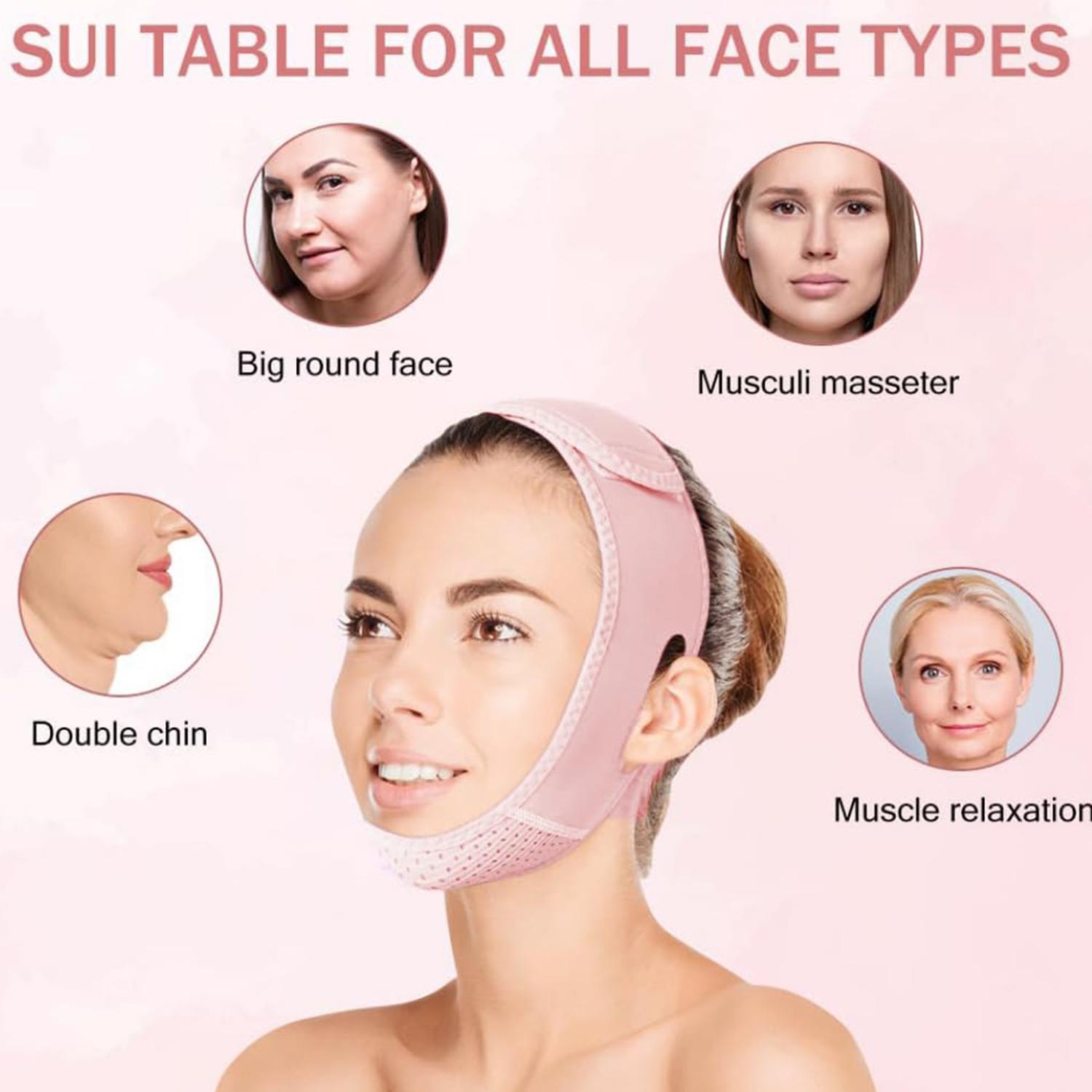 V Line Lifting Mask with Chin Strap for Double Chin, Face Skincare Lifting Belt for Women, Beauty Care Product, Skincare Tools, Face Sculpting Tool, Gifts for Girl, Skincare Products, Face Jawline Shaper, Facial Contour Refining, Double Chin Reducer