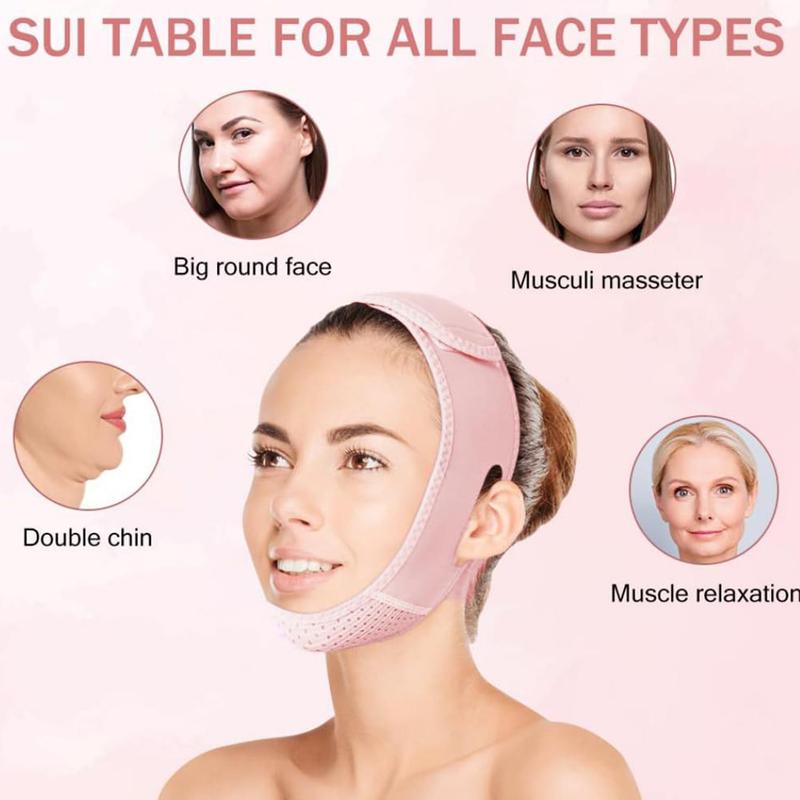 V Line Lifting Mask with Chin Strap for Double Chin, Face Skincare Lifting Belt for Women, Beauty Care Product, Skincare Tools, Face Sculpting Tool, Gifts for Girl, Skincare Products, Face Jawline Shaper, Facial Contour Refining, Double Chin Reducer