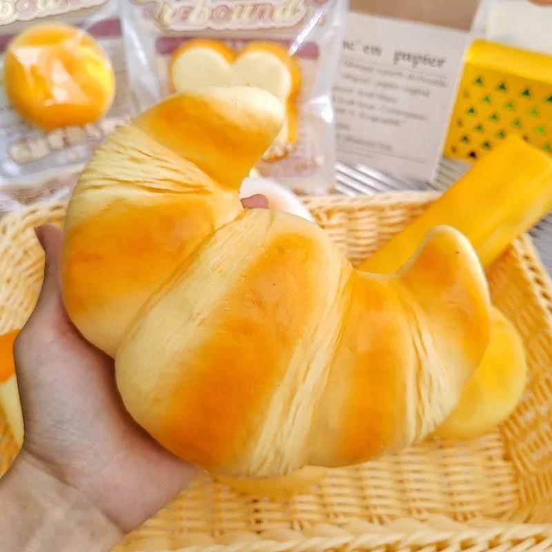 Anboor Slow Rising Squishies Toys for Kids, Bread Squishys Foam Food Croissant, Jumbo Big Stress Squishes, Cute Giant Squeeze Toy Anboor Slow Rising Squishies Toys for Kids, Bread Squishys Foam Food Croissant, Jumbo Big Stress Squishes, Cute Giant Squeeze Toy