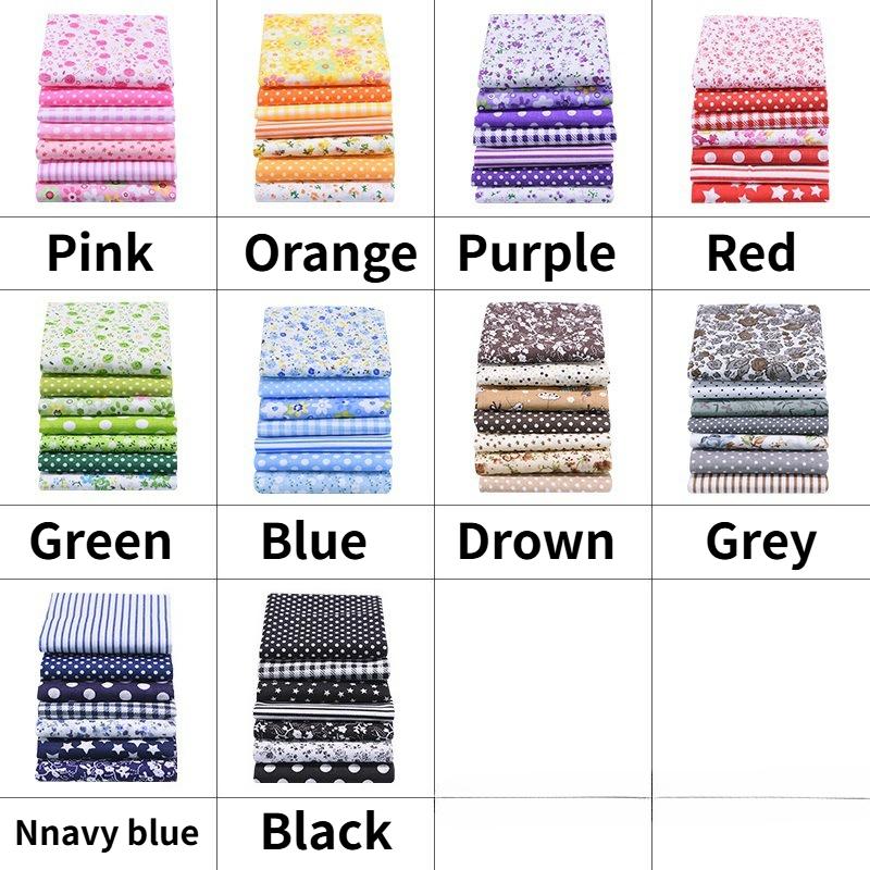 56Pcs Cotton Fabric Bundles, Floral Plaid Polka Dot Quilting Fabric for DIY Sewing Craft