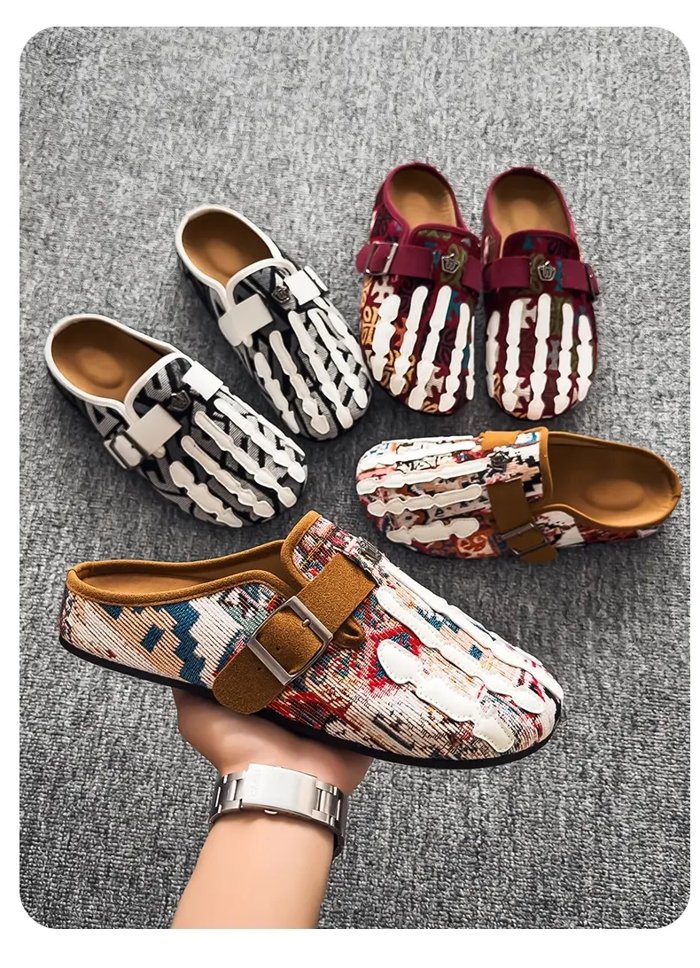 Men's Bohemian Print Mules, Mule Slides, Comfortable Slip-On Sandals, Adjustable Buckle, Soft Insole, Ideal for Daily Wear, Casual Footwear Men's Bohemian Print Mules, Mule Slides, Comfortable Slip-On Sandals, Adjustable Buckle, Soft Insole, Ideal for Daily Wear, Casual Footwear
