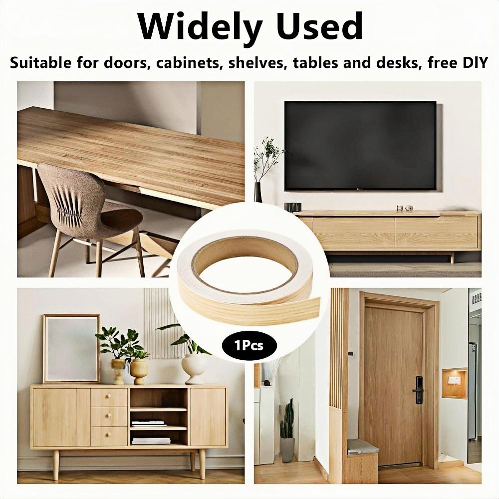 1pc 3cmx10m Self-adhesive Wood Grain Edges Banding Strip, Self-Adhesive PVC Furniture Edges Tape， Flexible Wood Grain Tape, Suitable for Cabinet Edges, Furniture, and Photo Frames
