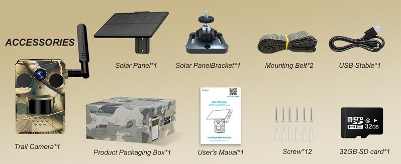 4G LTE Solar GameCamera-2K Live Video, No Power CordRequired,WiFi Not Supported,RemoteAPPControlled, WaterProof, Motion Activated,NightVision,4G Data Cellular Card Included (Datarefill is required for 4G data usage)