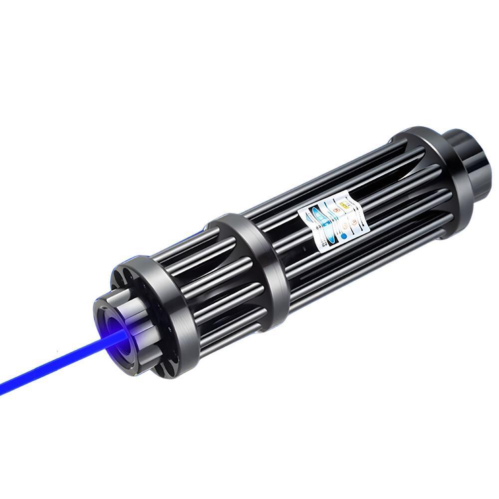 【Back To School Gift】Portable Rechargeable Blue Laser Pointer Pen, Unisex Metal Handheld Outdoor Light with 5 Pattern Heads, Battery Charger for Teachers, Tools and Gadgets Cool Gadgets