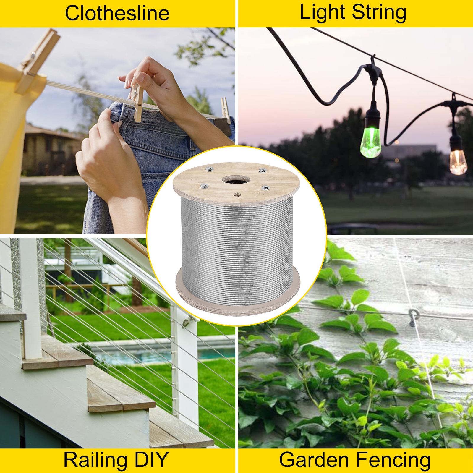 T316 1x19 Stainless Steel Cable 1/8 Cable Rail Wire Rope Aircraft Cable 984FT