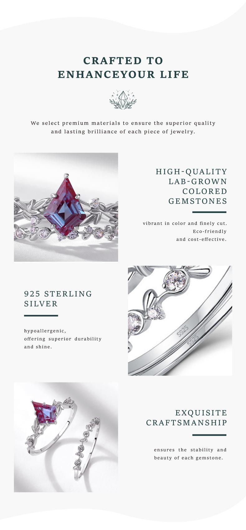 Mystic Twilight Synthetic Alexandrite Ring Color-changing lab gemstones in S925 Silver, Perfect Gift for Valentine's or unique jewelry fairy ring