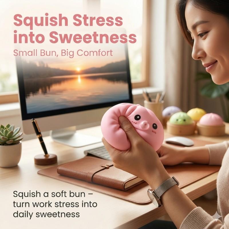 Bubble Gum Baozi Stress Relief Toy, Large Steamer Print Emoji Baozi, Fun and Interactive Kids' Plaything, Perfect for Children