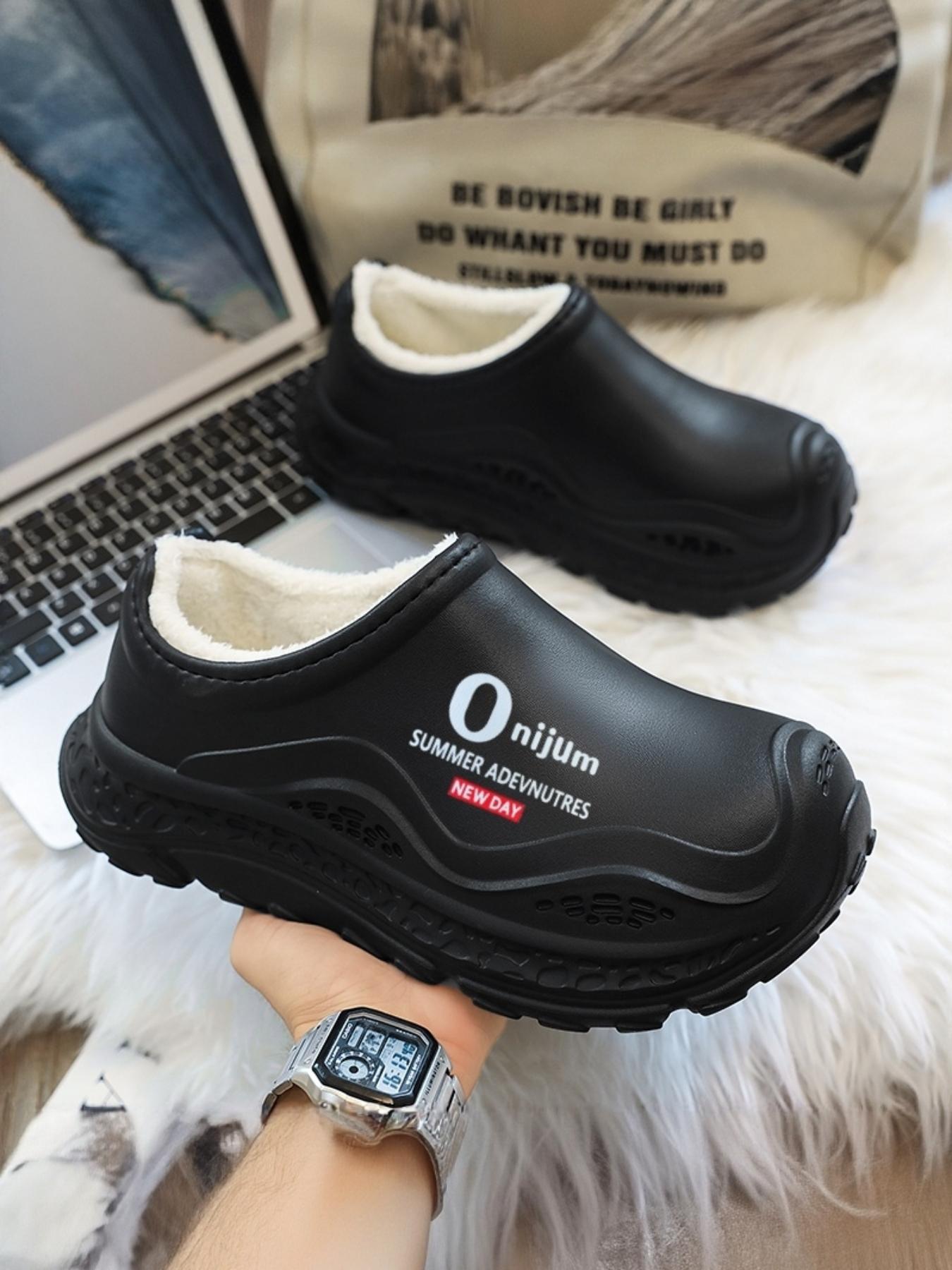 Thick Sole Anti-Slip Fleece Lined Warm Slippers, Durable Waterproof, Essential Winter Travel Shoes, Comfortable and Stylish