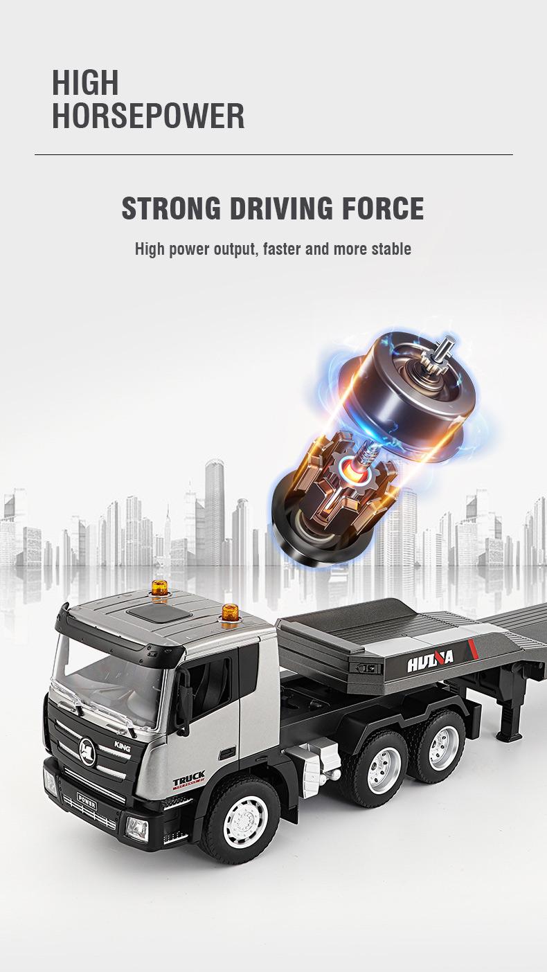 Remote Control Semi Truck & Excavator Set, 2.4Ghz Remote Control Toys, Semi-Trailer Engineering Tractor With Sound and Lights, Construction Vehicles for Boys