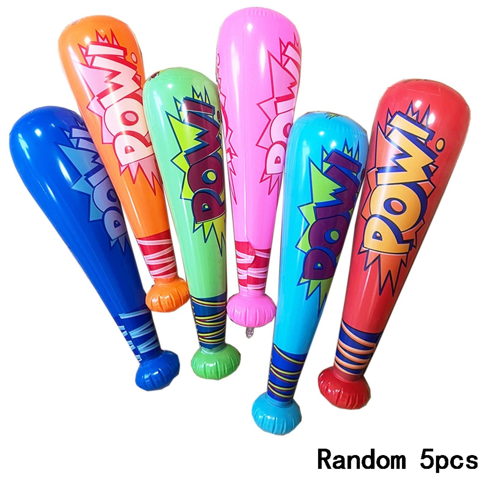 5pcs Inflatable Baseball Bat Party Props, Inflatable Cheer Bats for Sports Events, World Cup Support Inflatable Bats, Fun Party Accessories