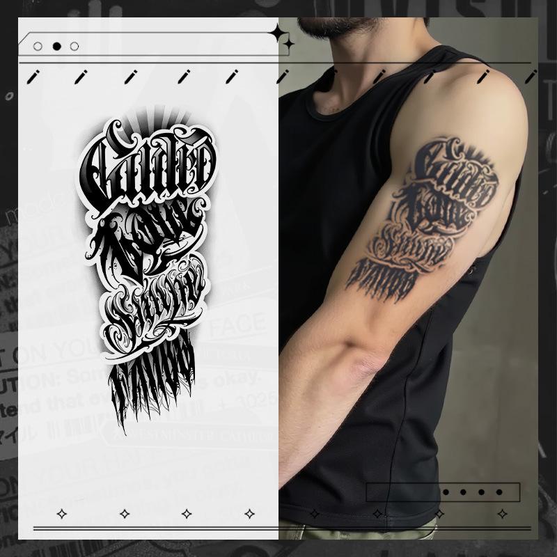15 sheets Large temporary tattoos men,,fake tattoos,Mexican Style Font Elements , Lasting for 7-15 Days, long lasting temporary tattoo arm,Herbal Tattoo Stickers,tatuajes temporales,realistic temporary tattoos