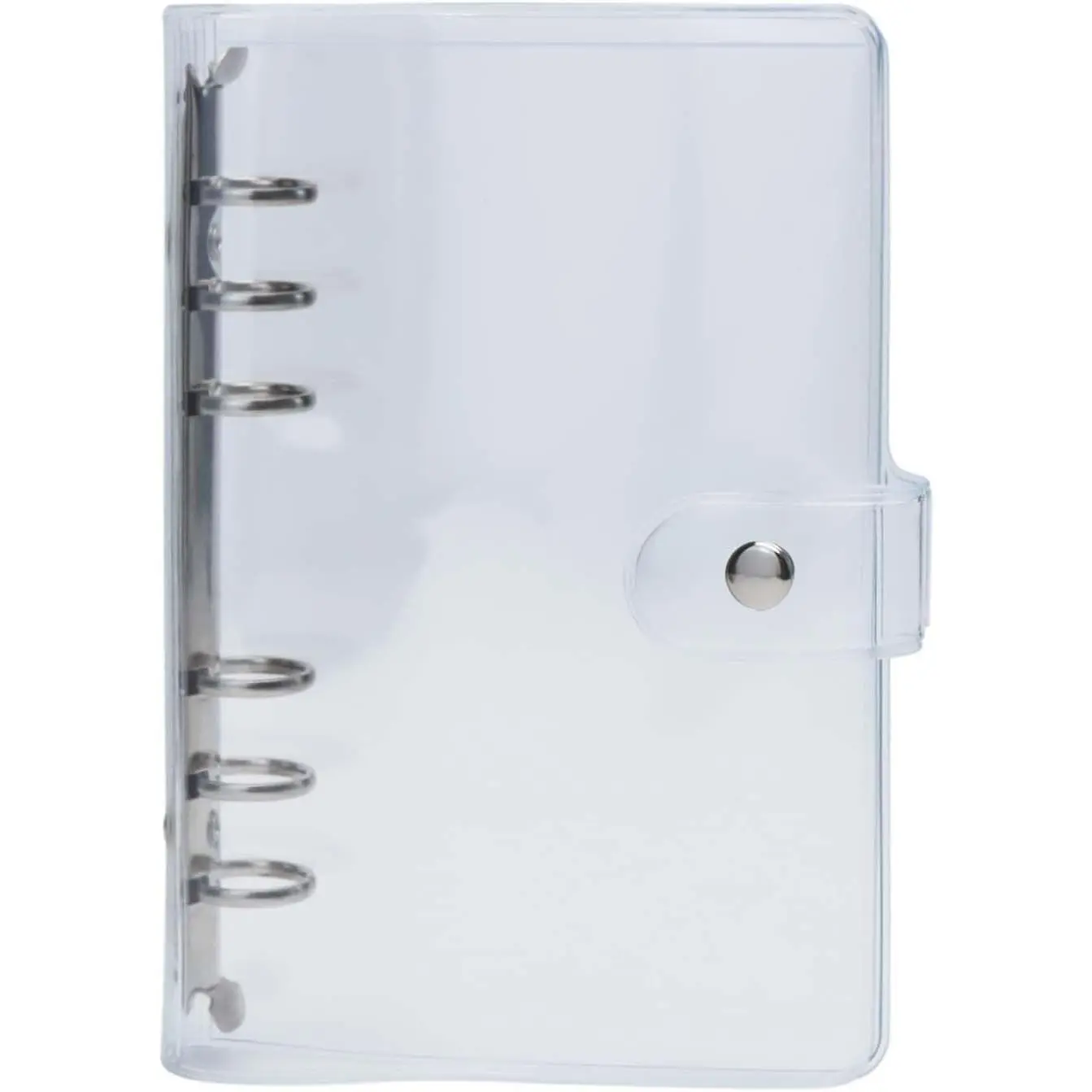 Clear A6 Binder with Inner Pockets Plastic Clear PVC Notebook Cover 20mm Diameter  Round Rings Budget Binder Journal Folder Organizer for Planner Inserts Paper Refills