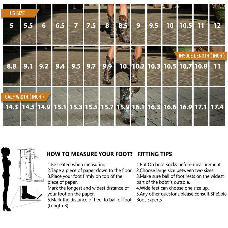 IUV Cowboy Boots For Women Mid Calf Western Boots Cowgirl Pull-On Tabs Pointy Toe Boot