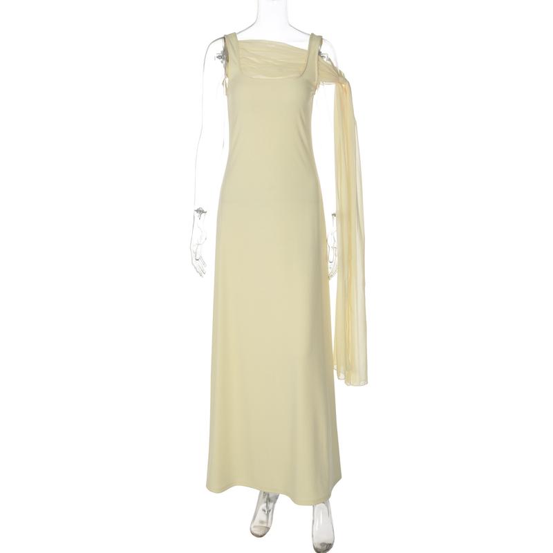 Women Summer Sleeveless Chiffon Party Club Evening Vacation Bodycon Long Dress