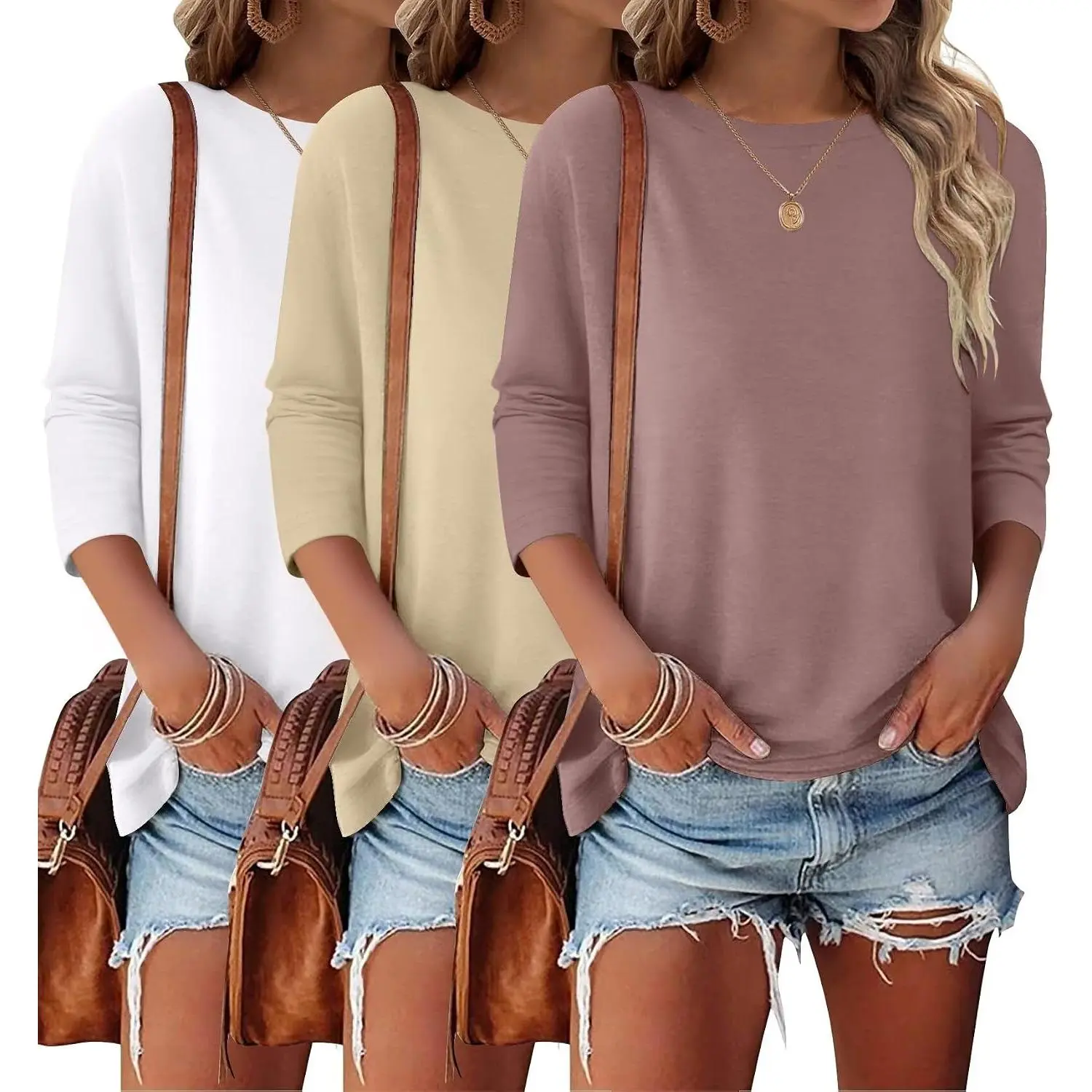 White,khaki,dusty Rose