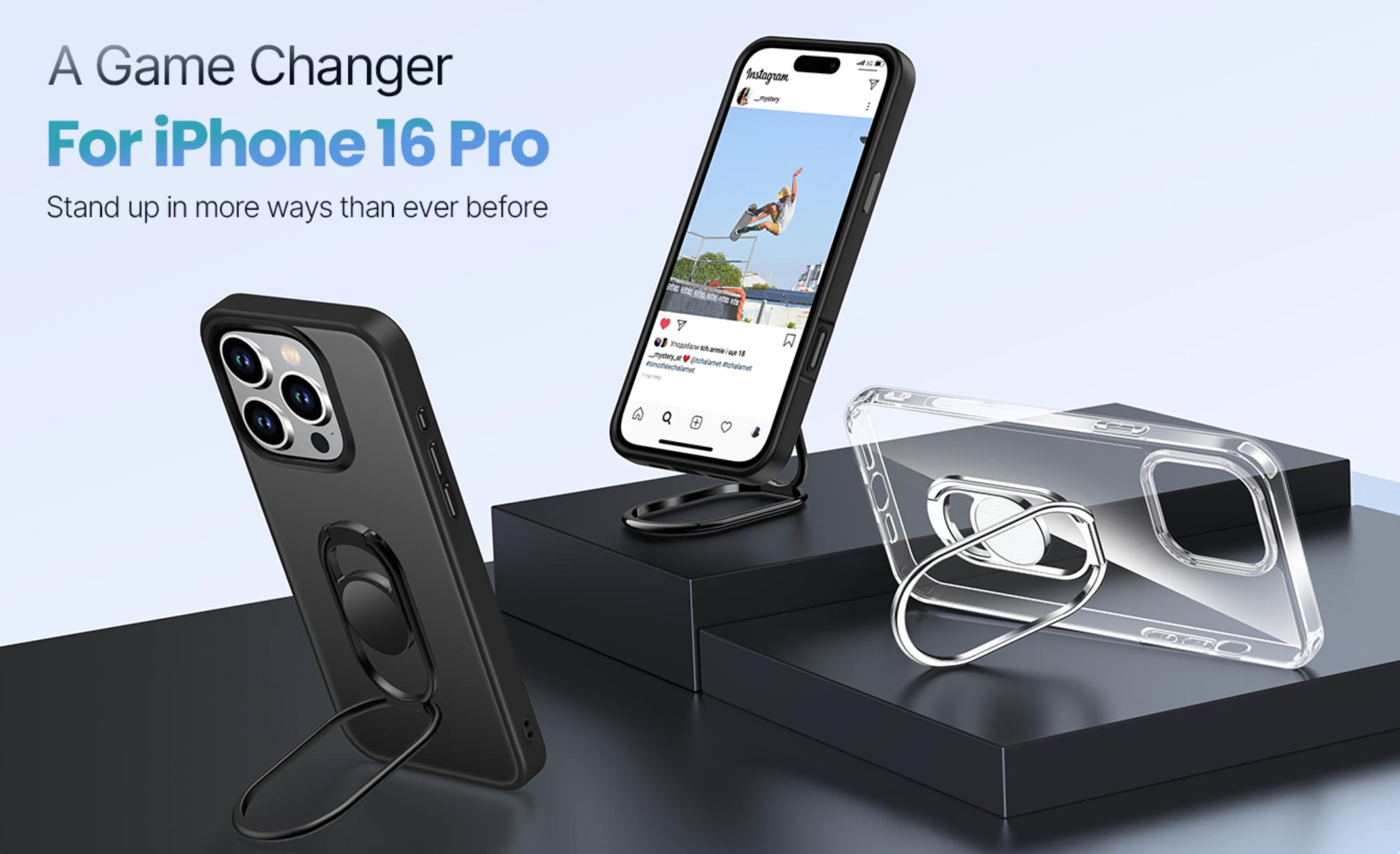 XYZ for iPhone 11 12 13 14 15 16 17 Pro Max Case with Stand, Phone Case with Double Ring Holder [Adjustable & Foldable] Protective Translucent Matte Cover iphone  12  promax