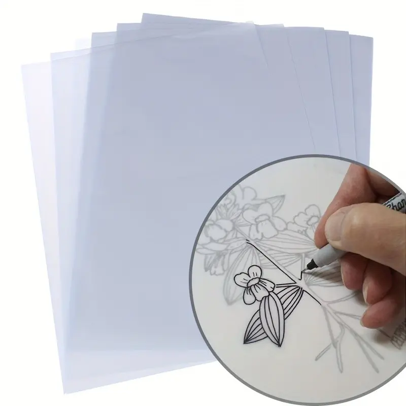 100 Sheets Transparent Trace & Transfer Paper, Durable Vellum-Like Material, Ideal for Art, Calligraphy, Drawing, Crafting, and Writing