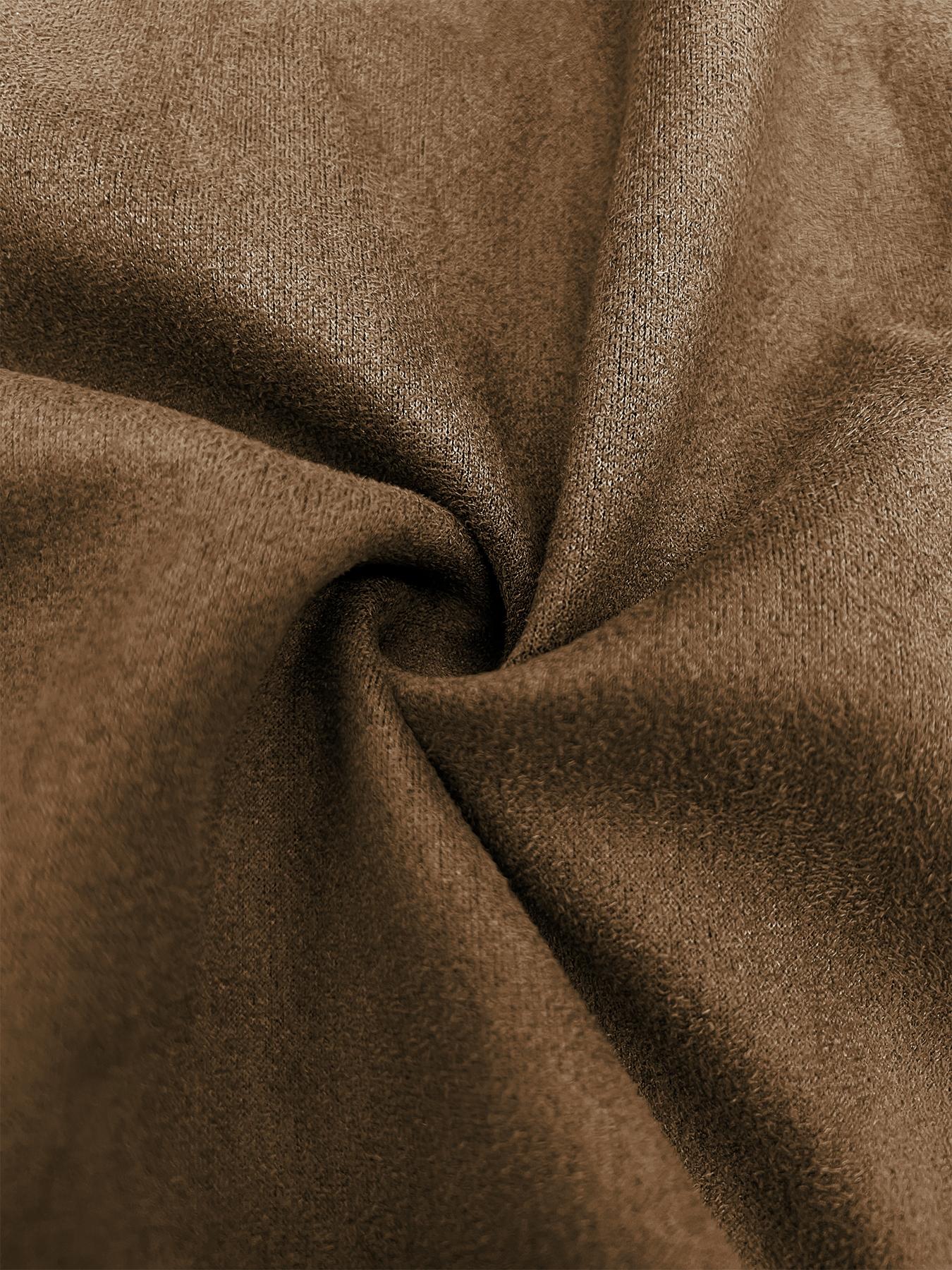 Women's Fall Winter Loose Fitted Suede Jacket, Short Batwing Sleeve Bomber Coat, Plain Leather Look Top, Zipper Neckline, Long Sleeve Vintage Style, Everyday