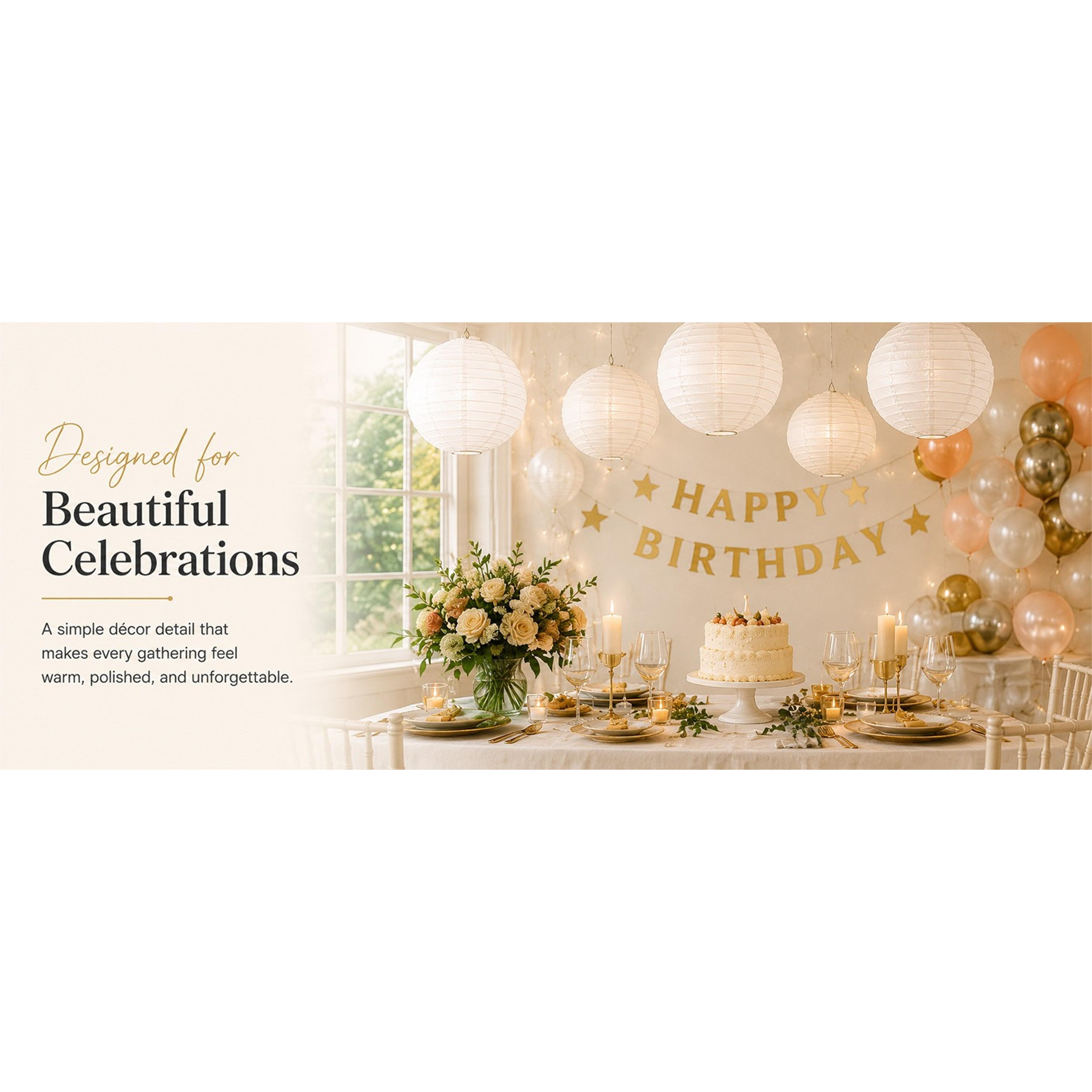 12 Inch White Round Paper Lanterns (10 Pack) - Chinese Lanterns for Hanging Décor, Wedding & Party DecorationsGift