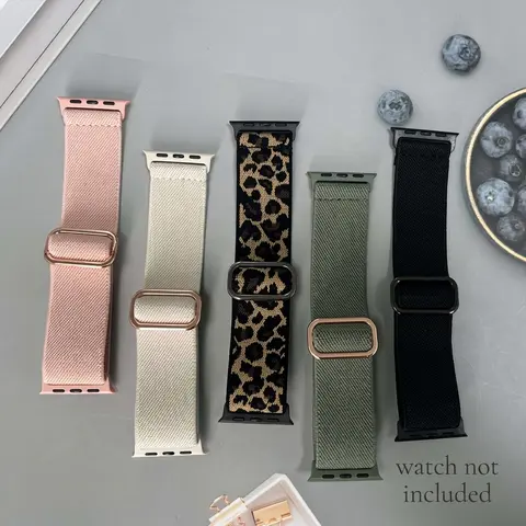 5 Piece Unisex Elastic Band Compatible with Apple Watch Ultra, Soft Nylon Strap for Iwatch Ultra 2, Series 9/8/7/6/5/4/3/2/1 Se Watch Straps, Smartwatch Accessories, Smart Watch Accessories (Band Only)