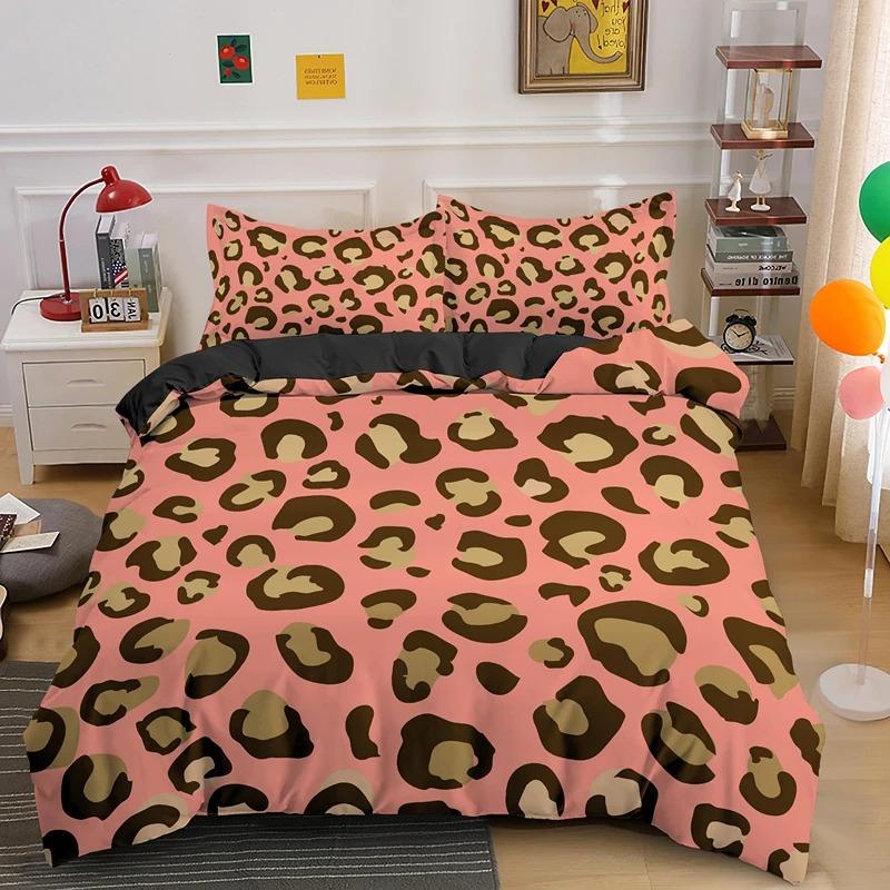 Zebra Leopard Print Bedding Set, Ultra Soft Breathable Duvet Cover, High Definition Digital Print, 100% Polyester, Includes Pillowcases, Bedroom Bedding Set