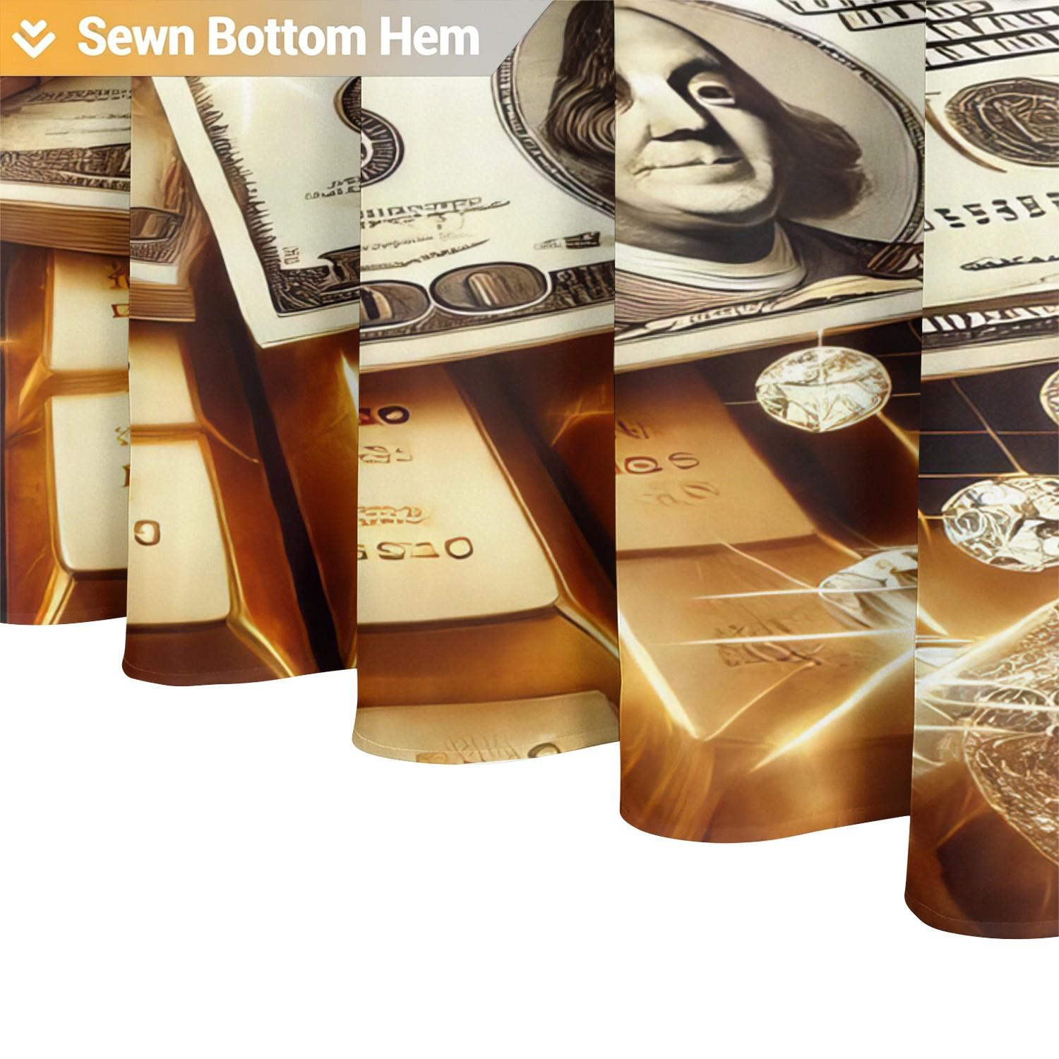 Wealth Dream Theme Shower Curtain, Waterproof Fabric, Free Install Hooks Included, Money Aesthetic Bathroom Decor, Machine Washable Shower Curtain