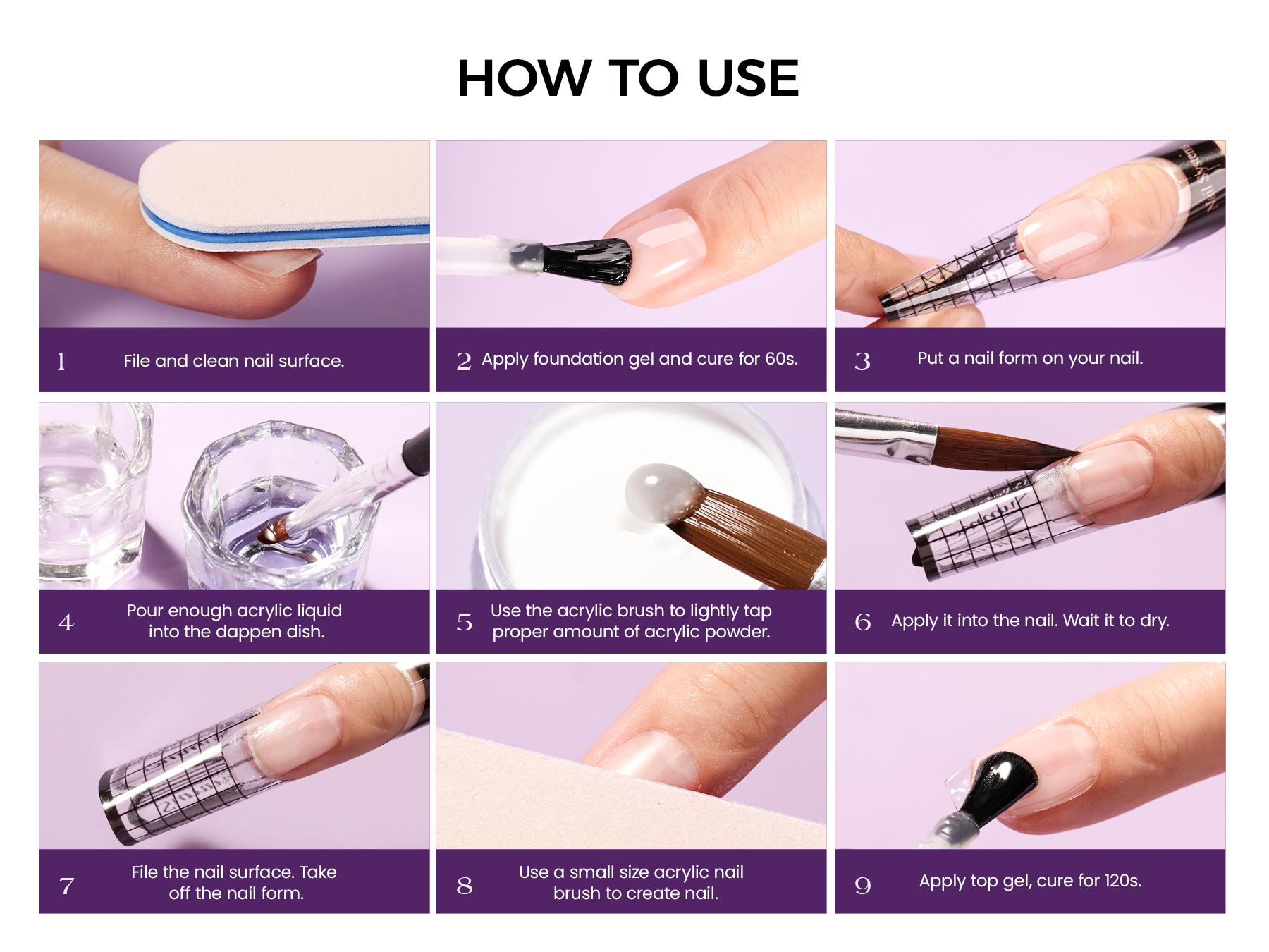 VANSISOS Acrylic Nail Kit with : Complete Beginner-Friendly Professional Set with Charms & Full Supplies