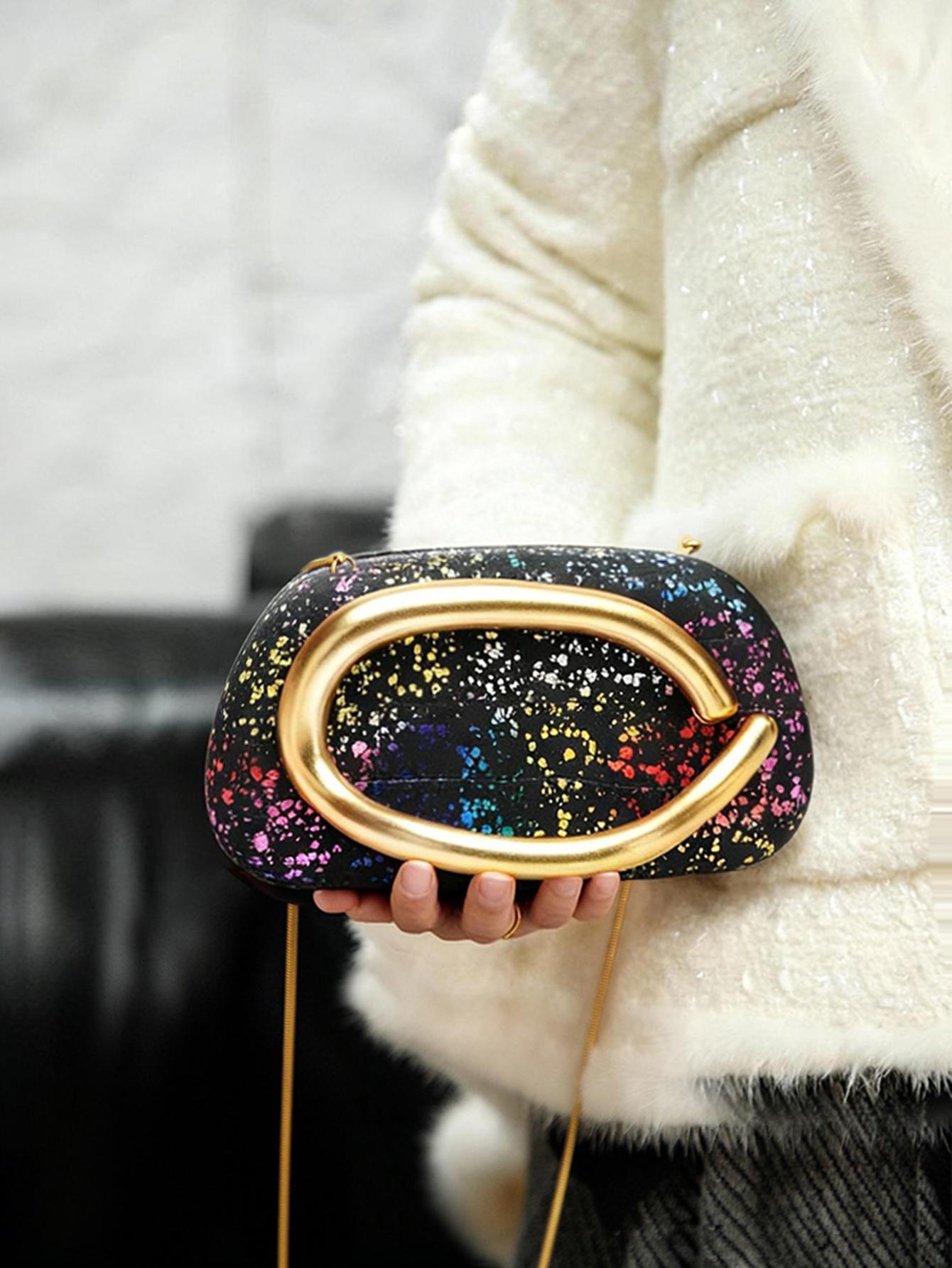 Women's Evening Bag, Crocodile Pattern Handbag, Handheld Bag Purse, Elegant Simple Party Purse, Fashion Accessories for Weddings, Christmas, Birthdays, Ideal Gift