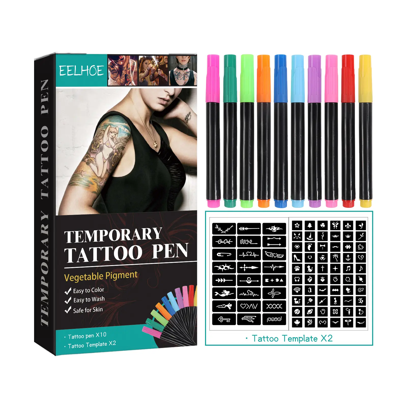 EELHOE Temporary Tattoo Pen, Face Arm Body Multi-Color Painting DIY Makeup Graffiti Decoration Tattoo Pen