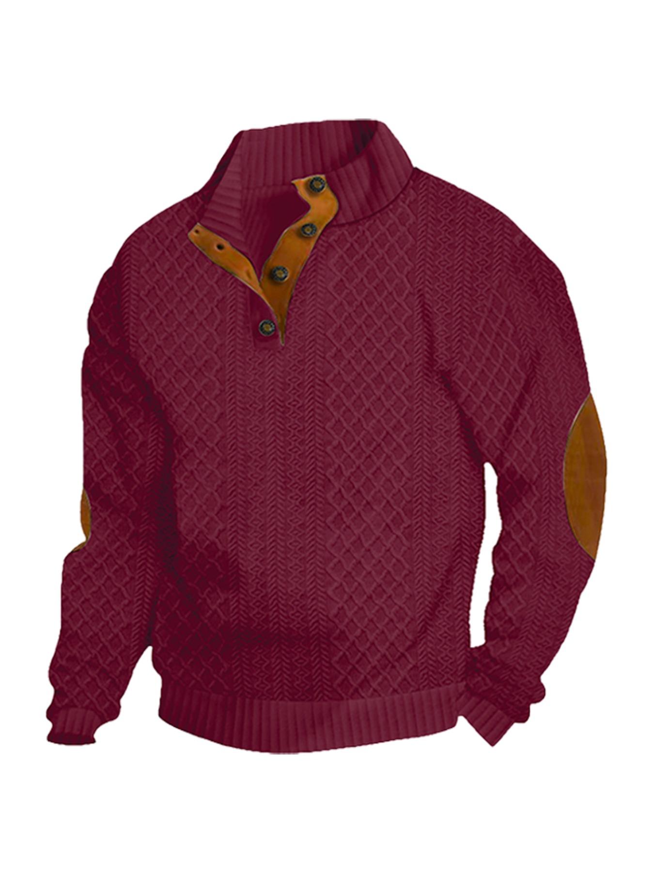 Men's solid color autumn and winter jacquard pattern fashion hoodie, basic soft and comfortable casual loose version of the long sleeve hoodie, suitable autumn and winter seasons, daily wear men's top, street style Sweatshirt