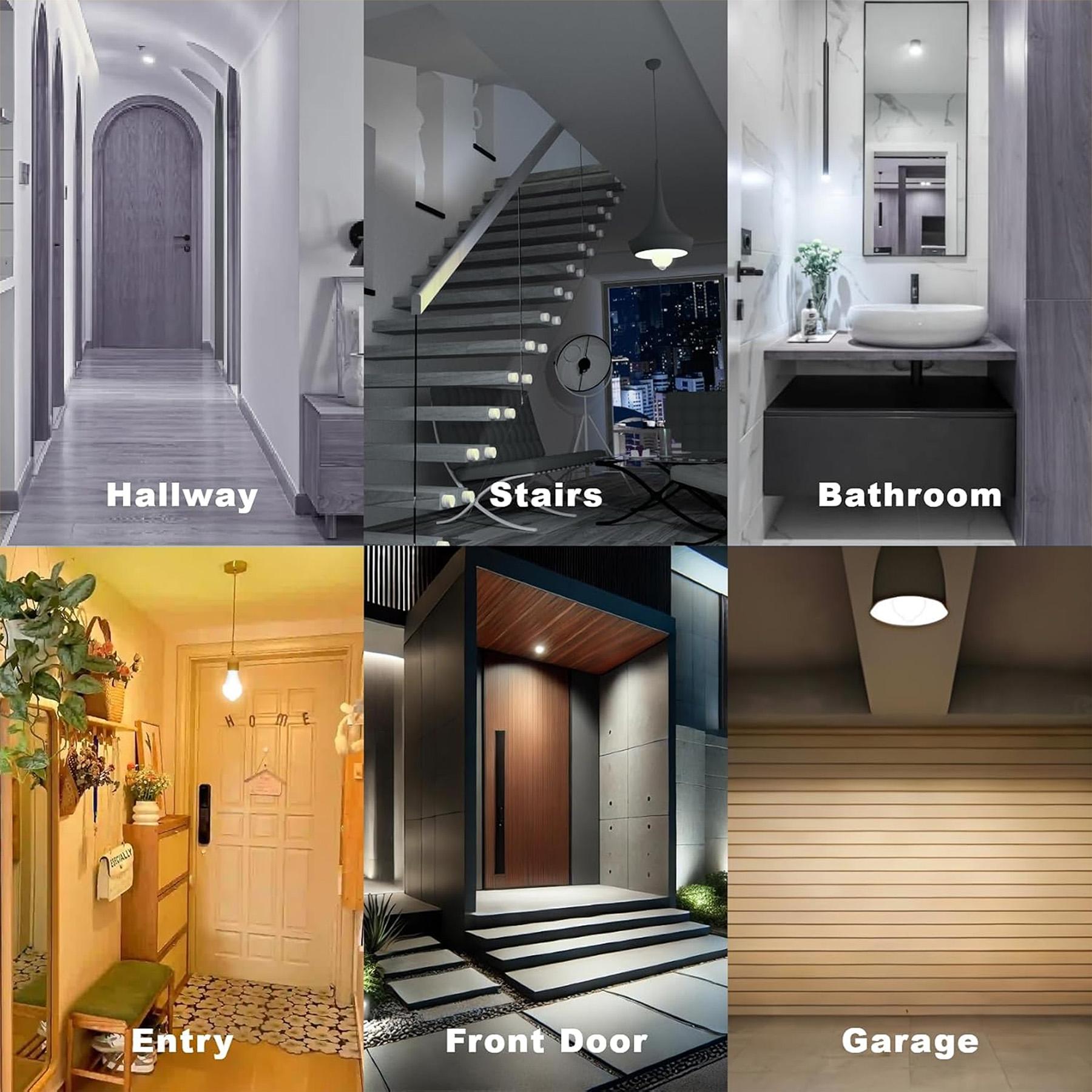 Motion Sensor Light Bulbs,A19 E26 12W Motion Activated ,LED Light Bulb for Garage,Porch,Hallway,Stairs,Front Door,2/4 Pack