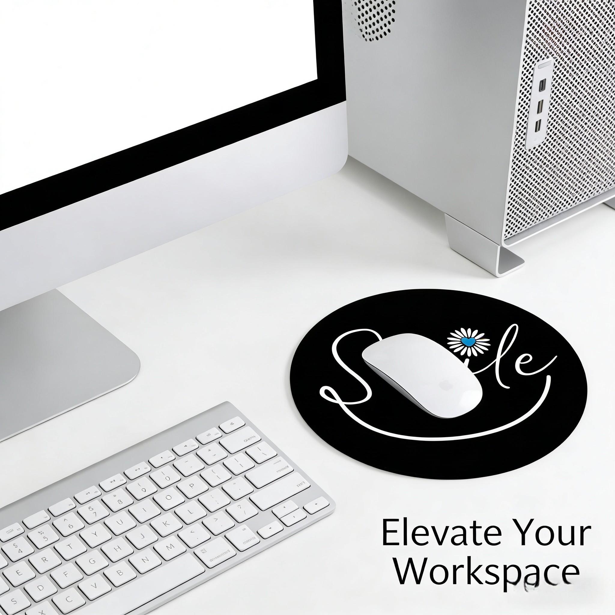 Fashionable Daisy Round Mouse Pad, Non-Slip Rubber Base, Small Desktop Mat for PC/laptop, Gaming/mouse Pad, Gift for Women, 7.87 Inches