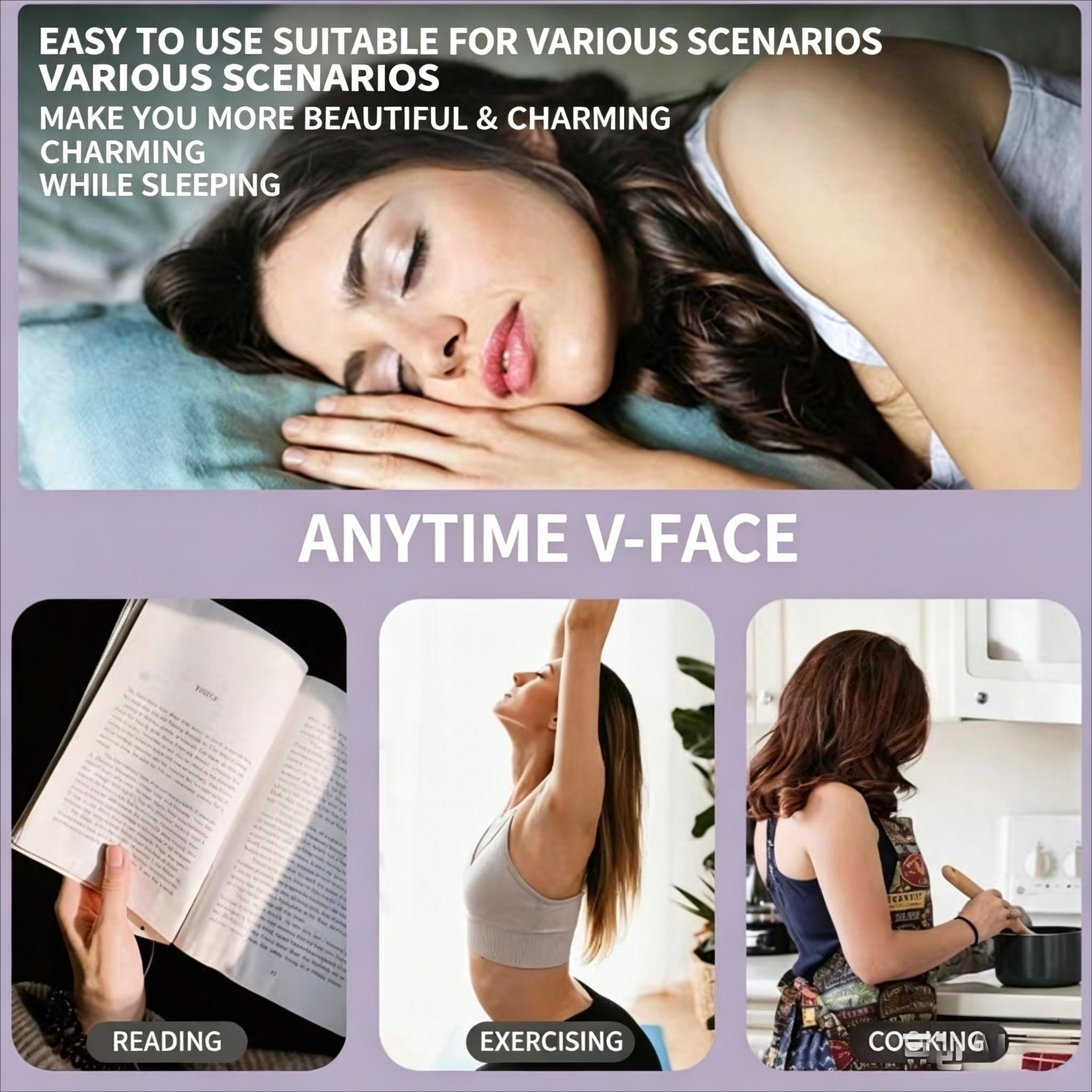 V-Shaped Face Lifting Mask, Double Chin Reducer, Jawline Sculpting Face Slimming Strap for Women & Men, V-Line Face Lift Tape, Anti-Wrinkle Facial Bandage, Reusable Face Lifting Belt, Durable, Invisible Elastic Face